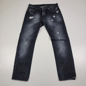 Just Cavalli Y2K Black Jeans Skinny Low Rise size 32x28 Distressed